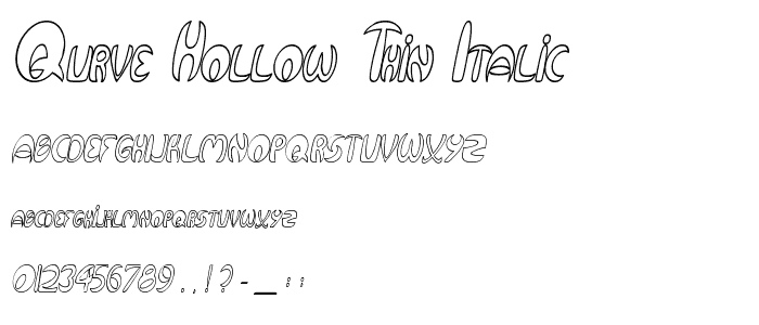 Qurve Hollow Thin Italic font